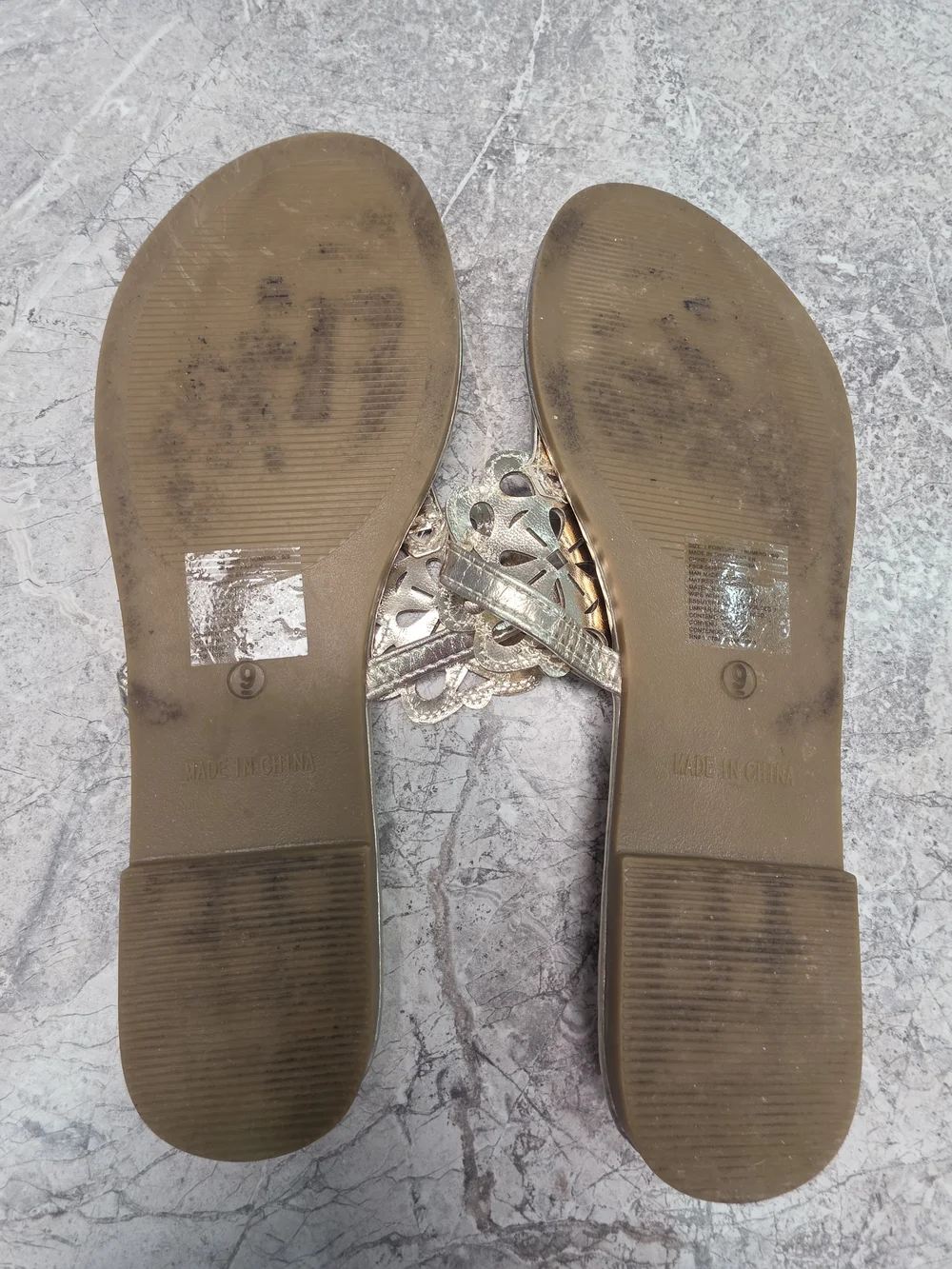 Avon Metallic Gold Flat Sandals
